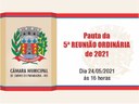 Câmara Municipal adianta data de Reunião Ordinária Câmara Municipal adianta data de Reunião Ordinária